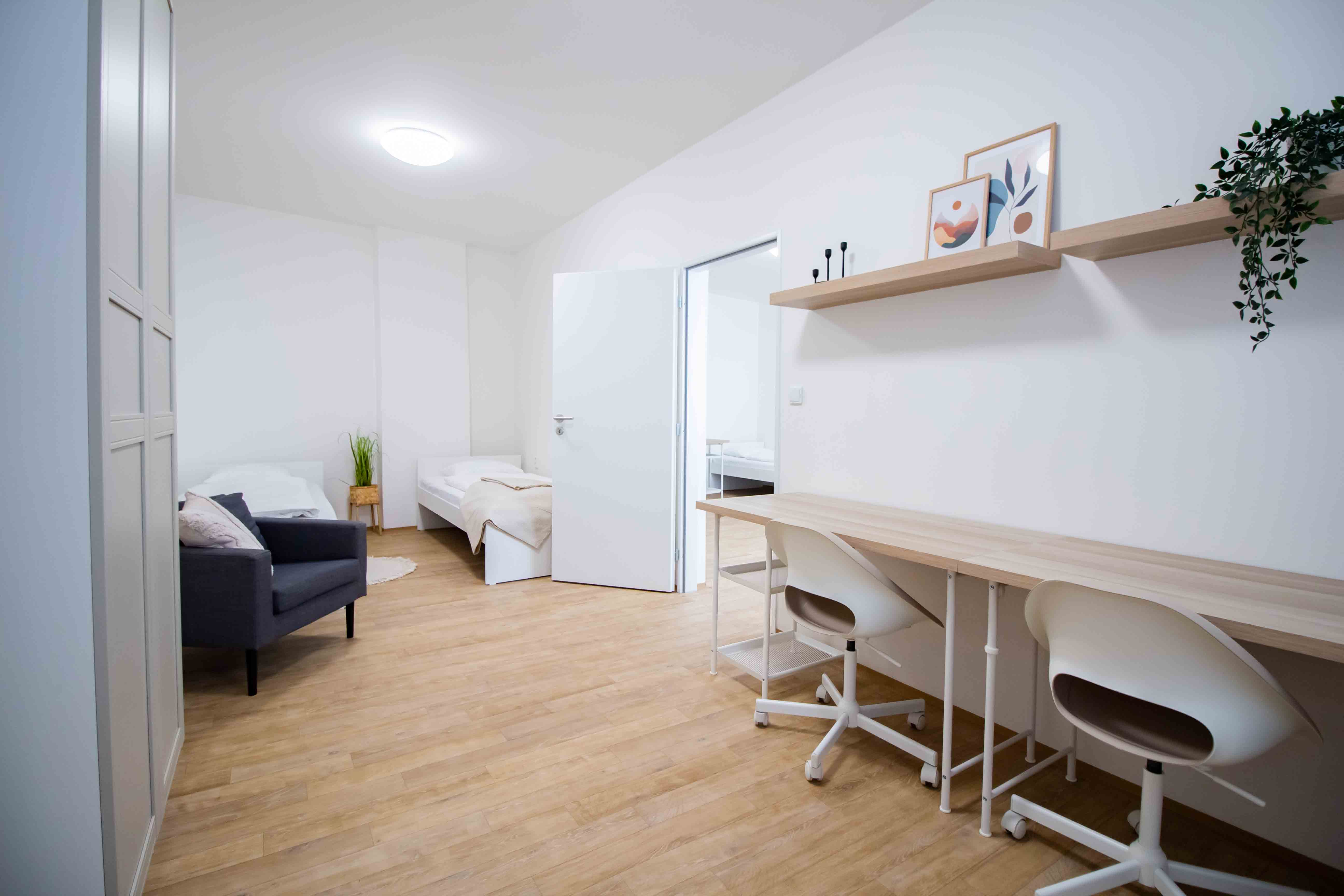 Pronájem lůžek v nově zrekonstruovaném moderním bytě 2+1, centrum Brna – ideální pro 5 studentů — foto 5