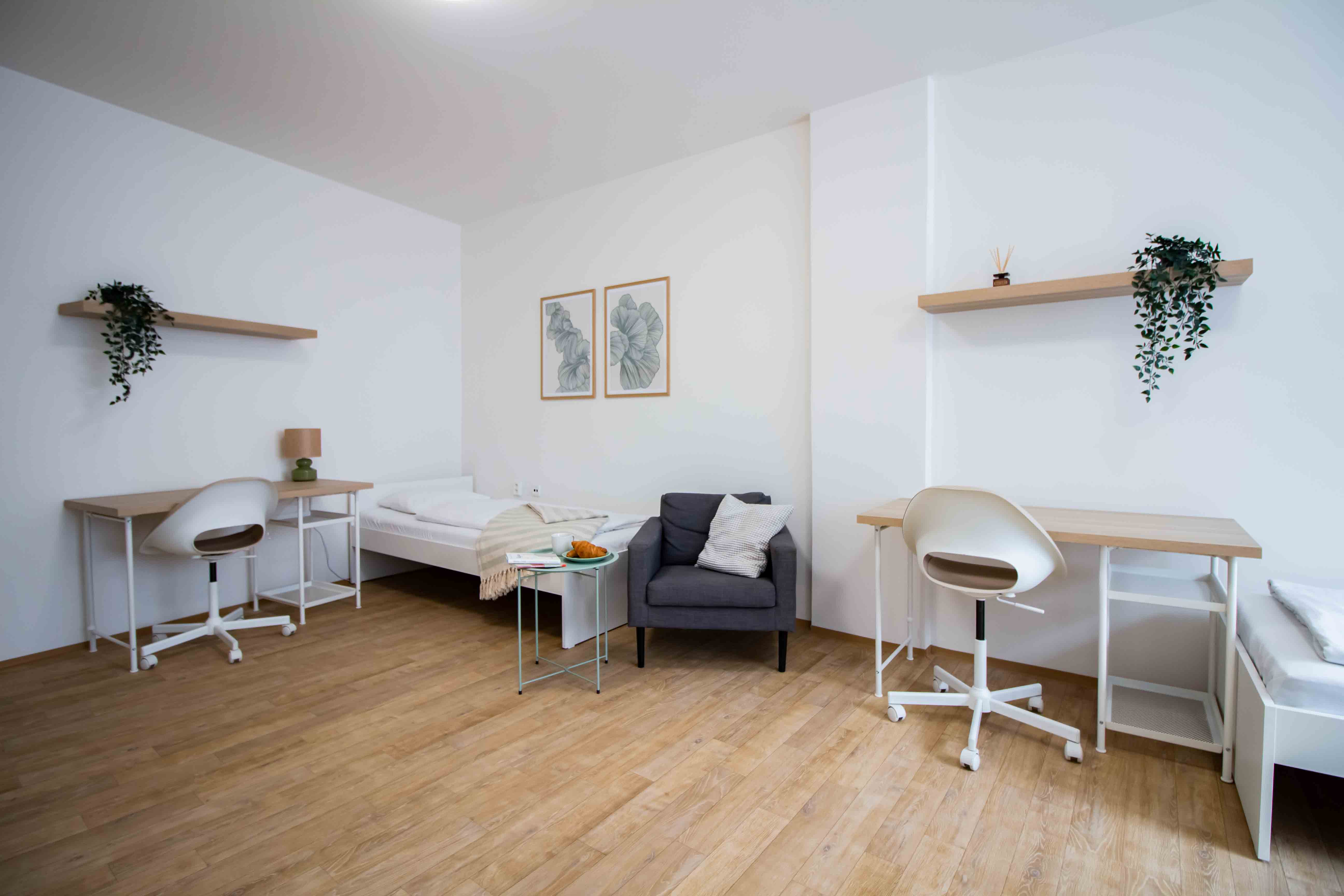 Pronájem lůžek v nově zrekonstruovaném moderním bytě 2+1, centrum Brna – ideální pro 4 studenty — foto 21