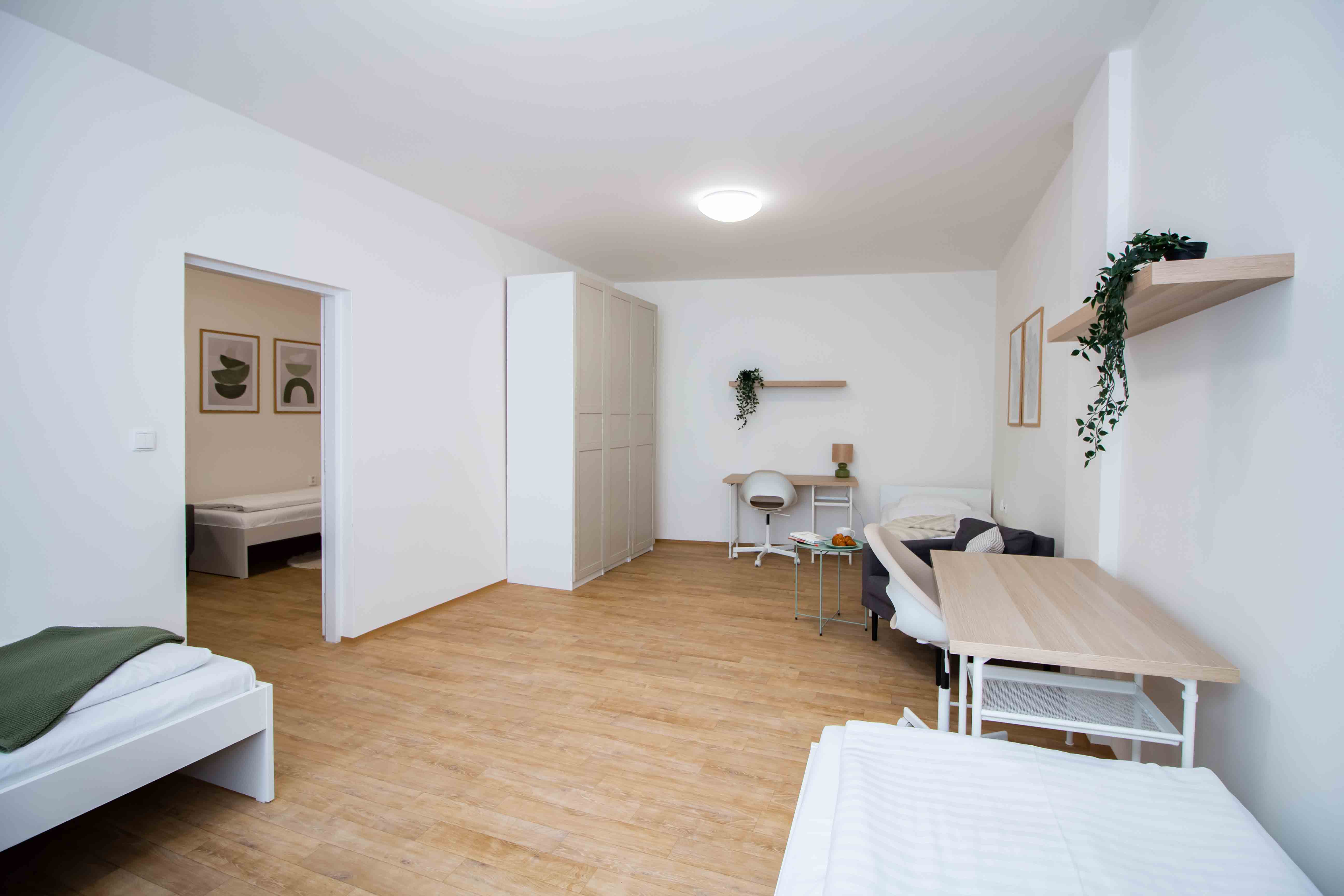 Pronájem lůžek v nově zrekonstruovaném moderním bytě 2+1, centrum Brna – ideální pro 5 studentů — foto 14